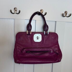Purple Textured Longchamp Satchel